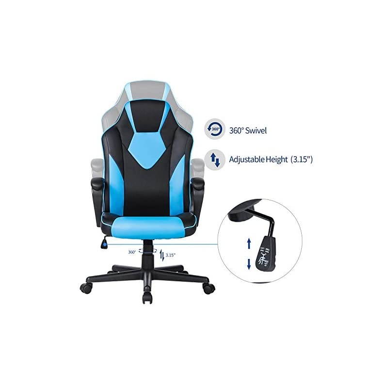 Office Chair - Modern High-Back Desk Chair - Reclining Computer Chair with Lumbar Support - Adjustable Seat Cushion & Headrest- Breathable Mesh Back (B-Black)