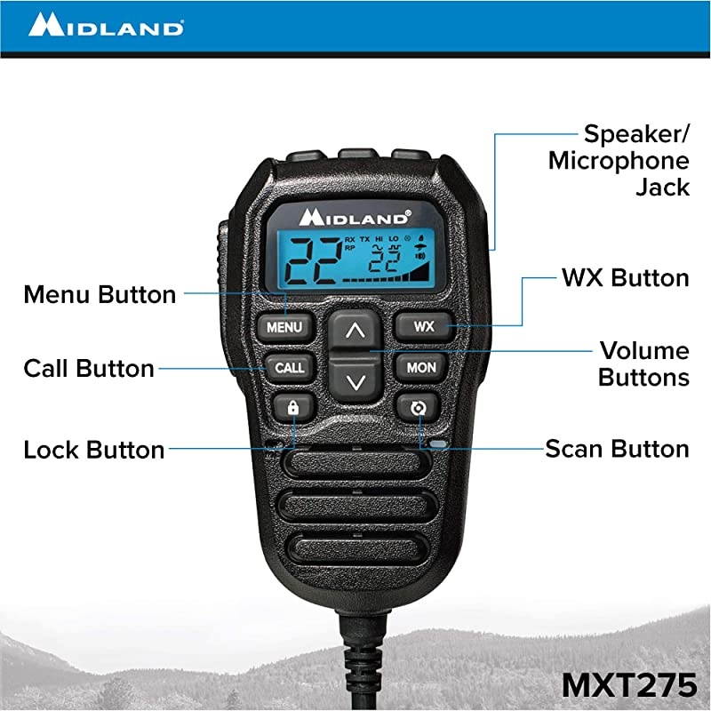 MXT275 MicroMobile 15W GMRS TwoWay Radio with Integrated Control Microphone