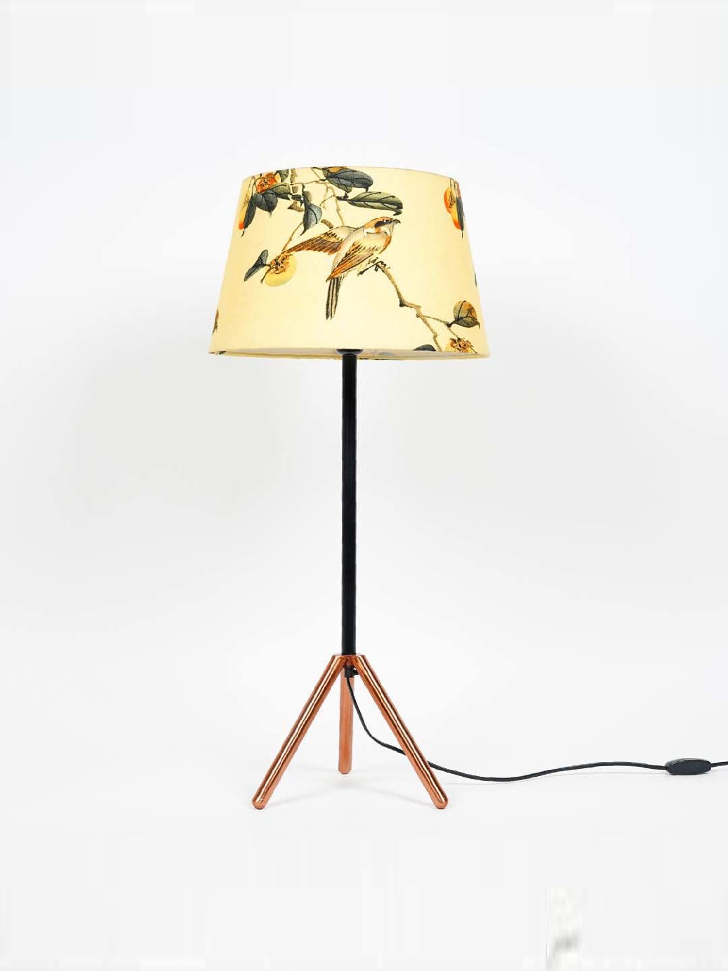 Kapoor Lamp Shades Black & Copper Metal Mizuko Table Lamp With Linen Shade