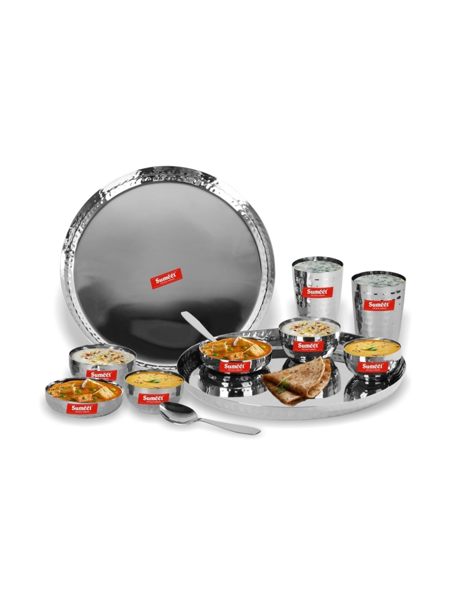 Cello White & Rust Glass Dinner Set