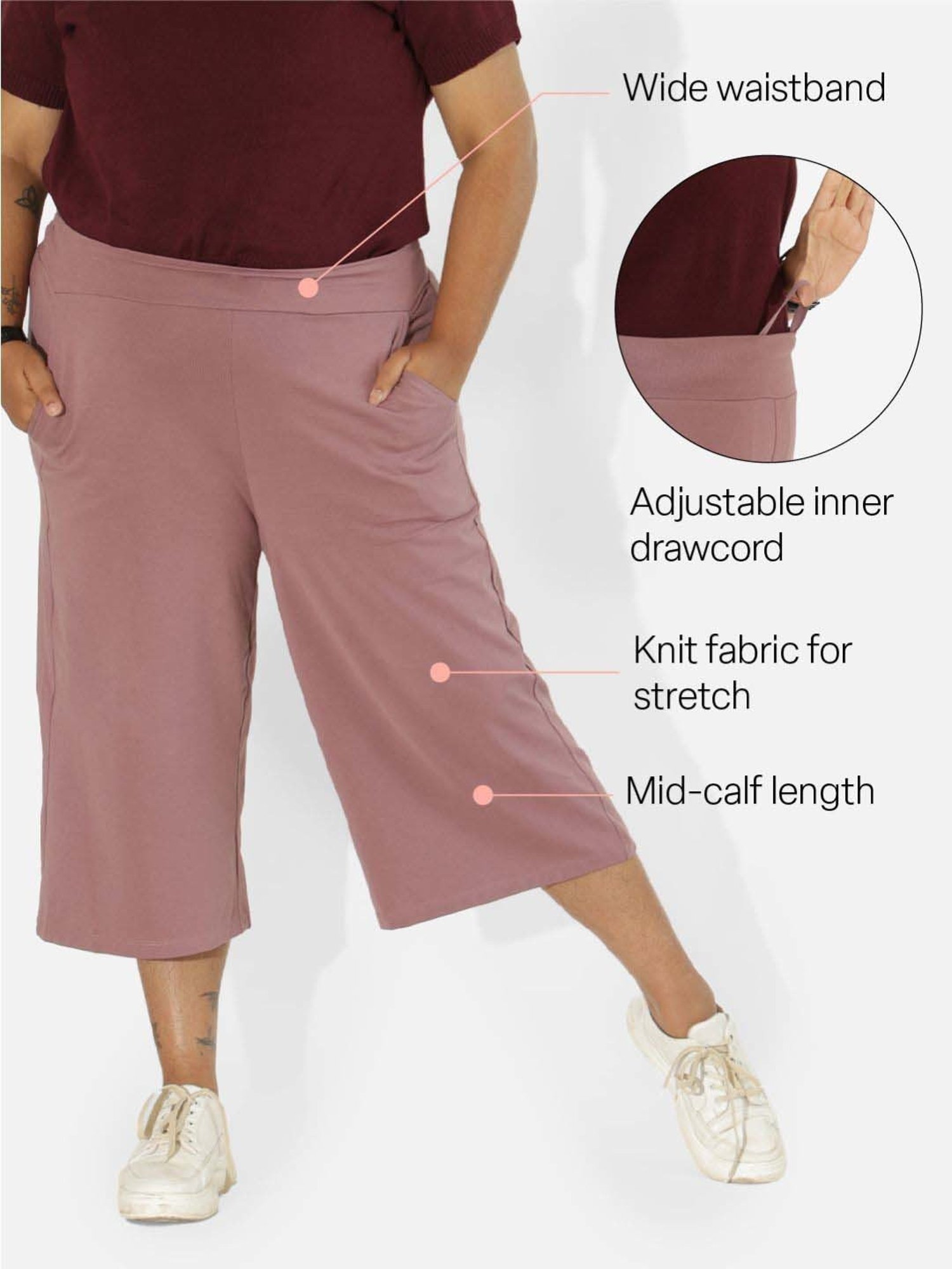 BlissClub Purple Cotton Culottes