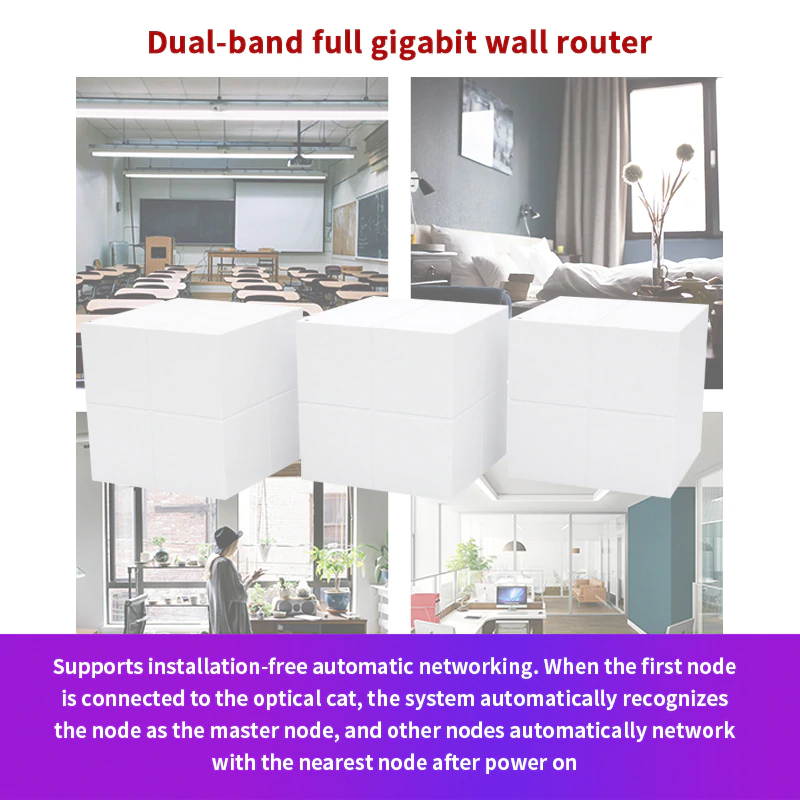 Nova GW6 Whole Home Mesh WiFi Router Gigabit System with AC1200 2.4G/5.0GHz WiFi Wireless  Repeater, APP Remote Manage