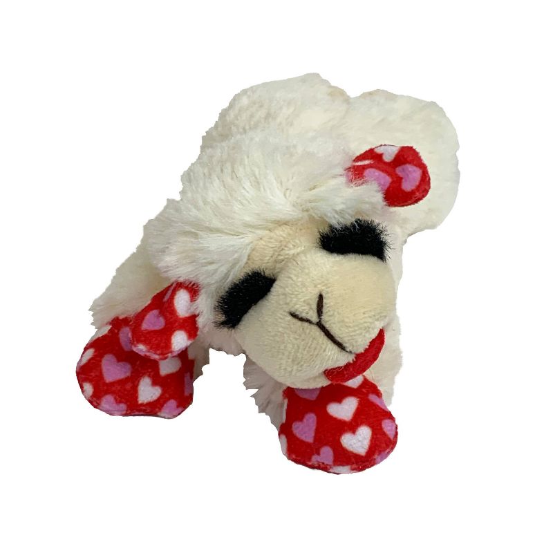 Multipet Valentine Lamb Chop Dog Toy - Red - 6"