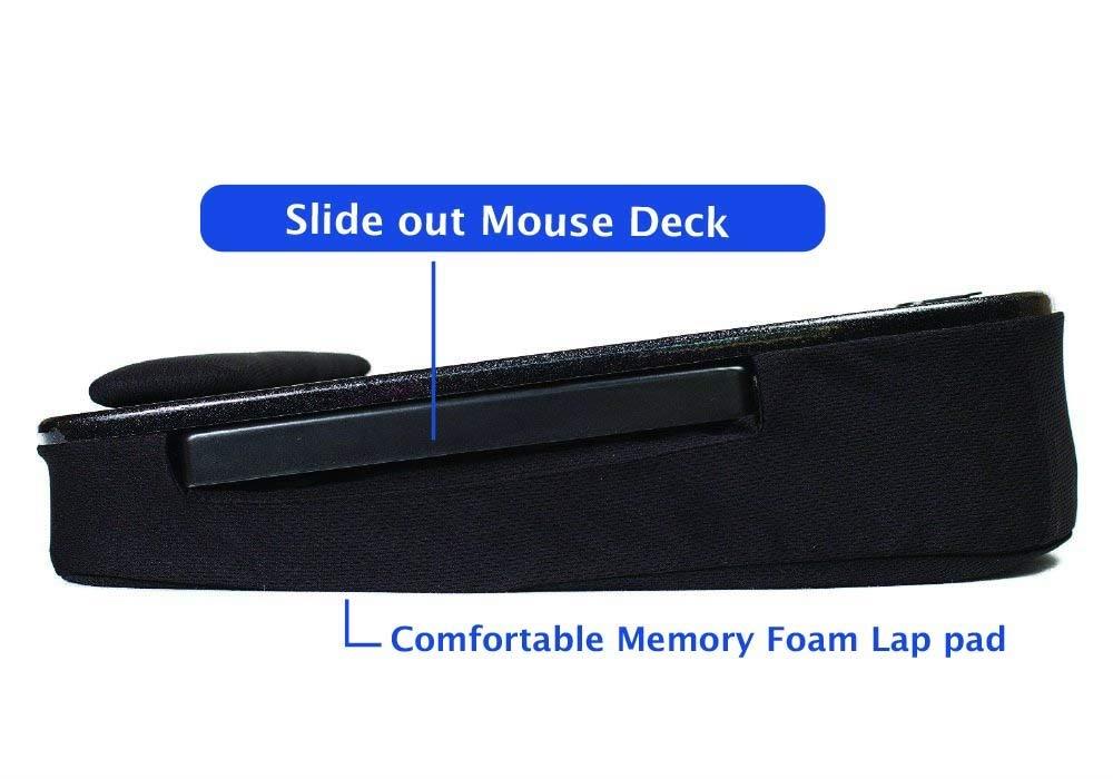 Sofia + Sam Multi Tasking Memory Foam Lap Desk with USB Light (Black Top) | Supports Laptops Up to 15 Inches