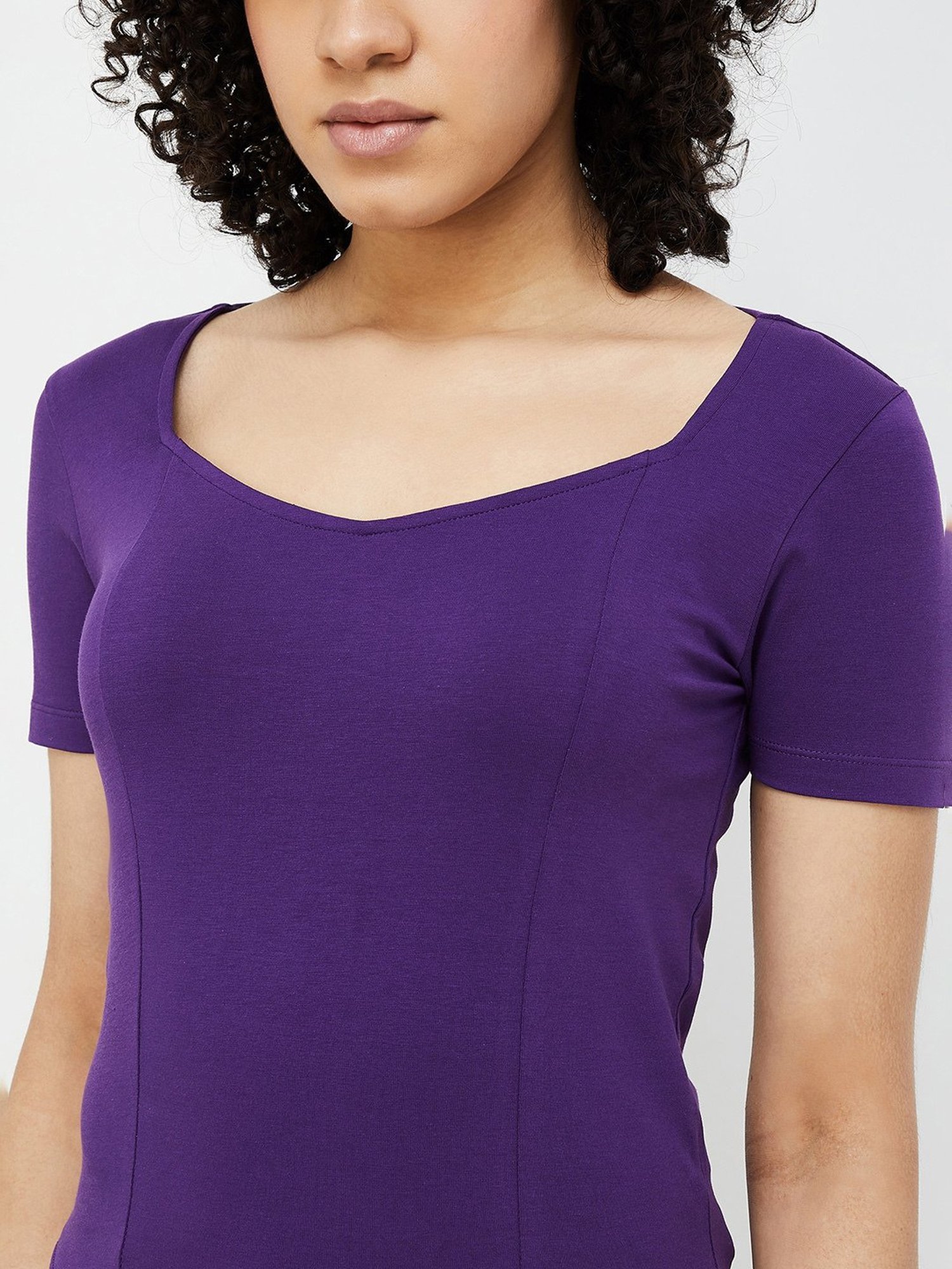 Ginger by Lifestyle Purple Cotton Regular Fit Top