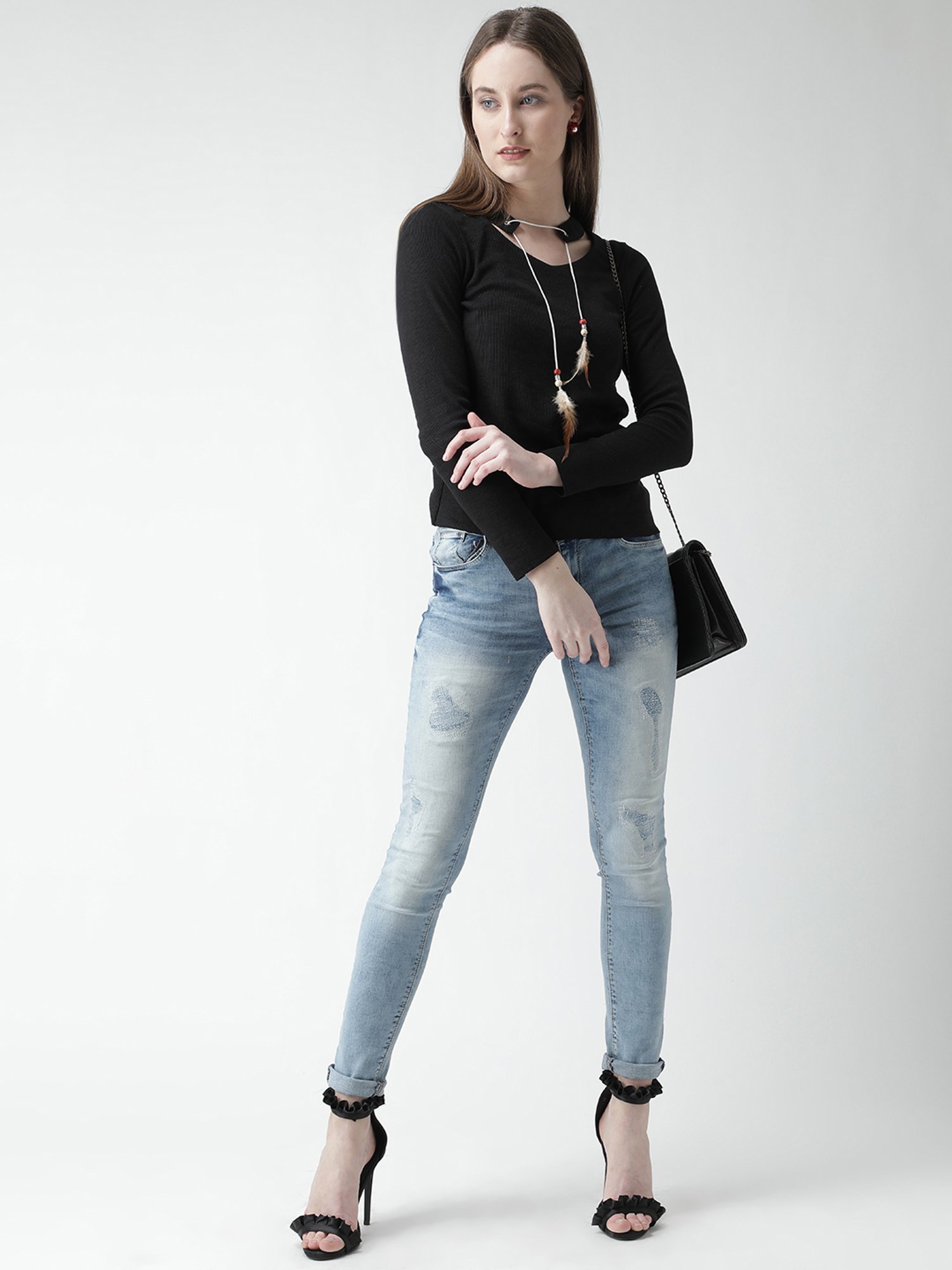 KASSUALLY Black Relaxed Fit Top