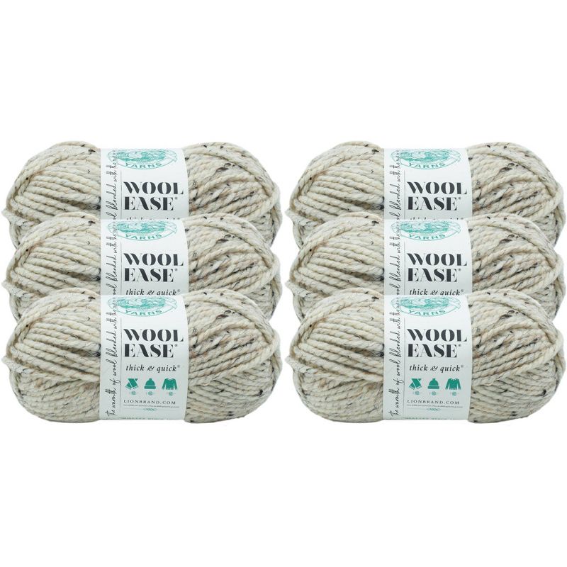 6pk Wool-Ease Thick & Quick Yarn Gray Marble - Lion Brand Yarn