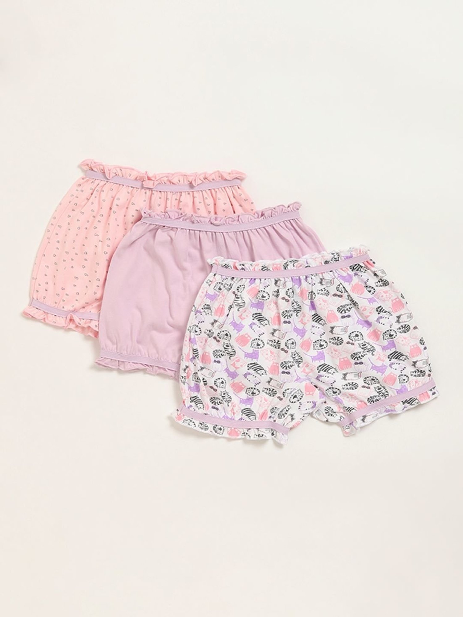 HOP Kids by Westside Multicolour Printed Bloomers - Pack of 3