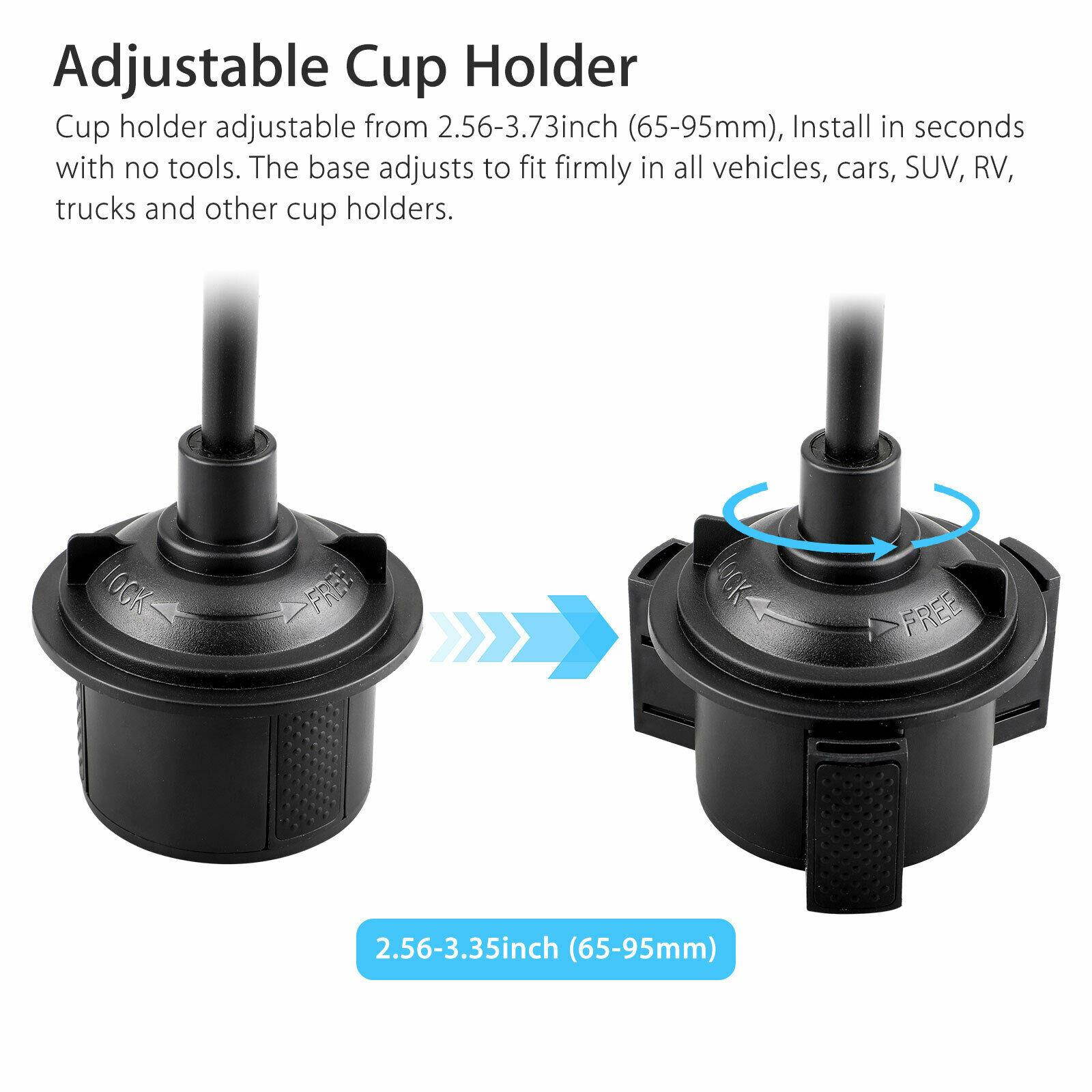 360 Degree Car Cup Holder Wireless Charger Stand Mount for iPhone 8 X Cell Phone