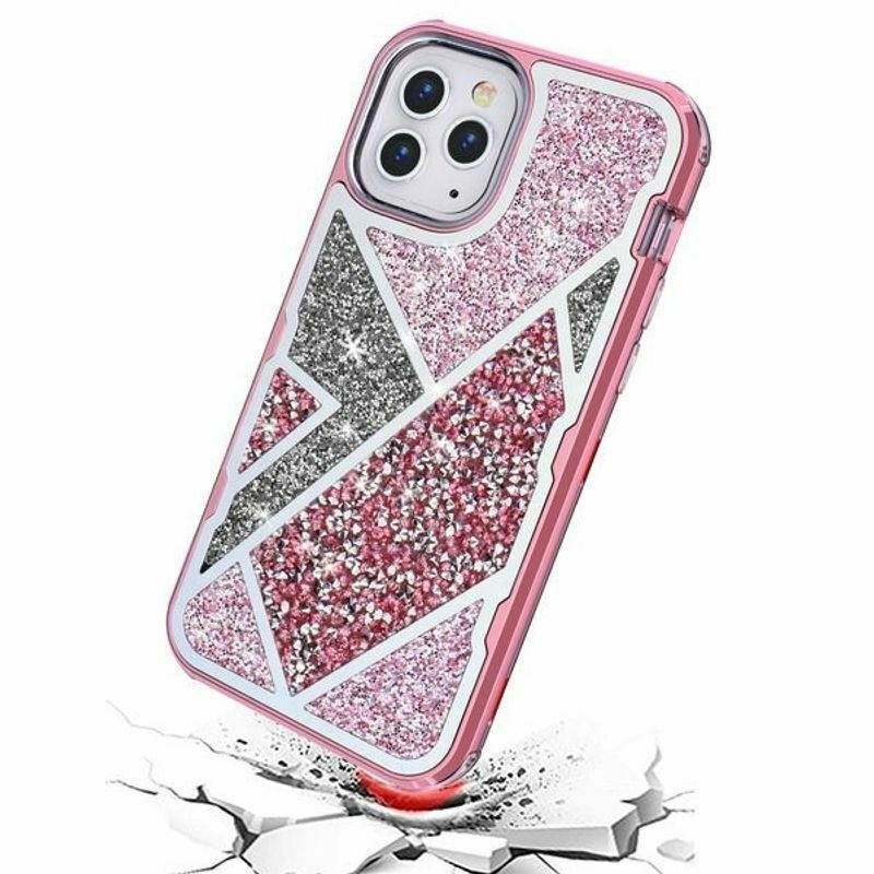 For  iPhone 12 Pro Max 6.7" Rose Gold Tuff Kleer Hard Hybrid Case Cover