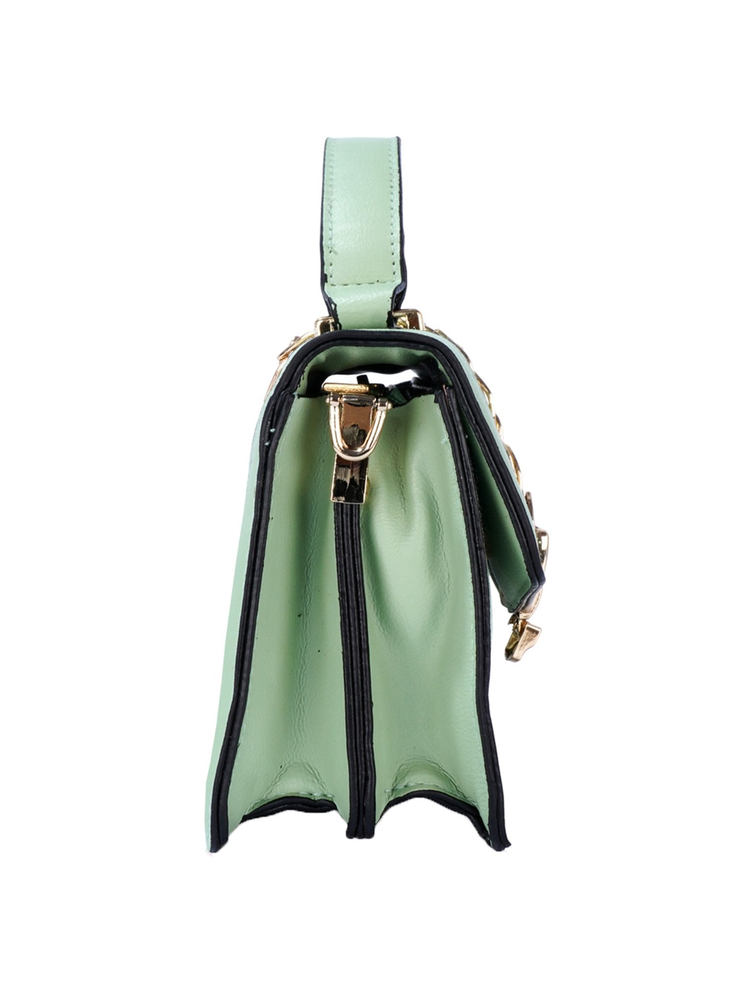 Luvoksi Green Textured Medium Satchel Handbag