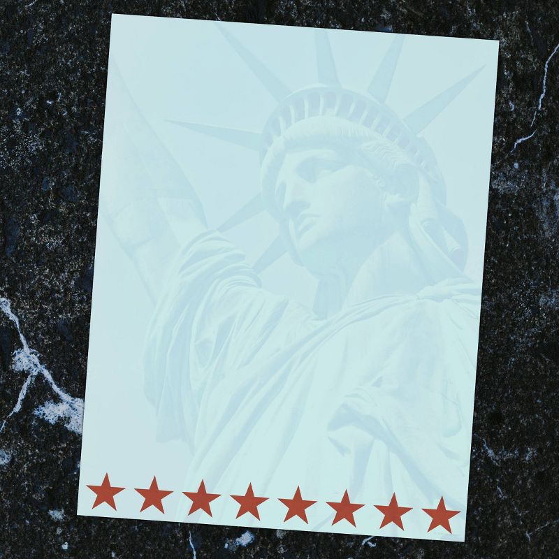 80ct Lady Liberty Letterhead Blue