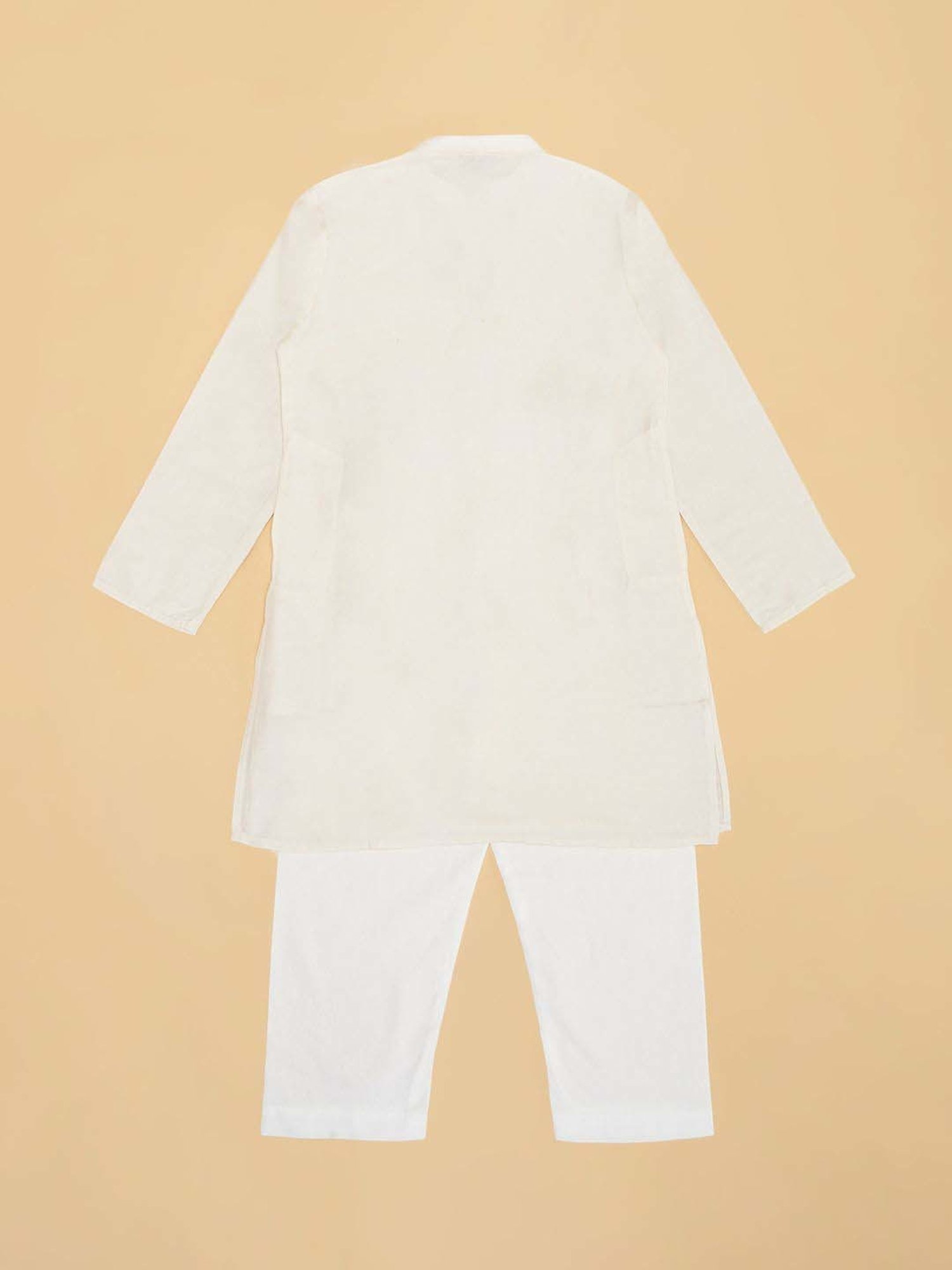 Indus Route by Pantaloons Boys Beige Solid Full Sleeves Kurta Sets