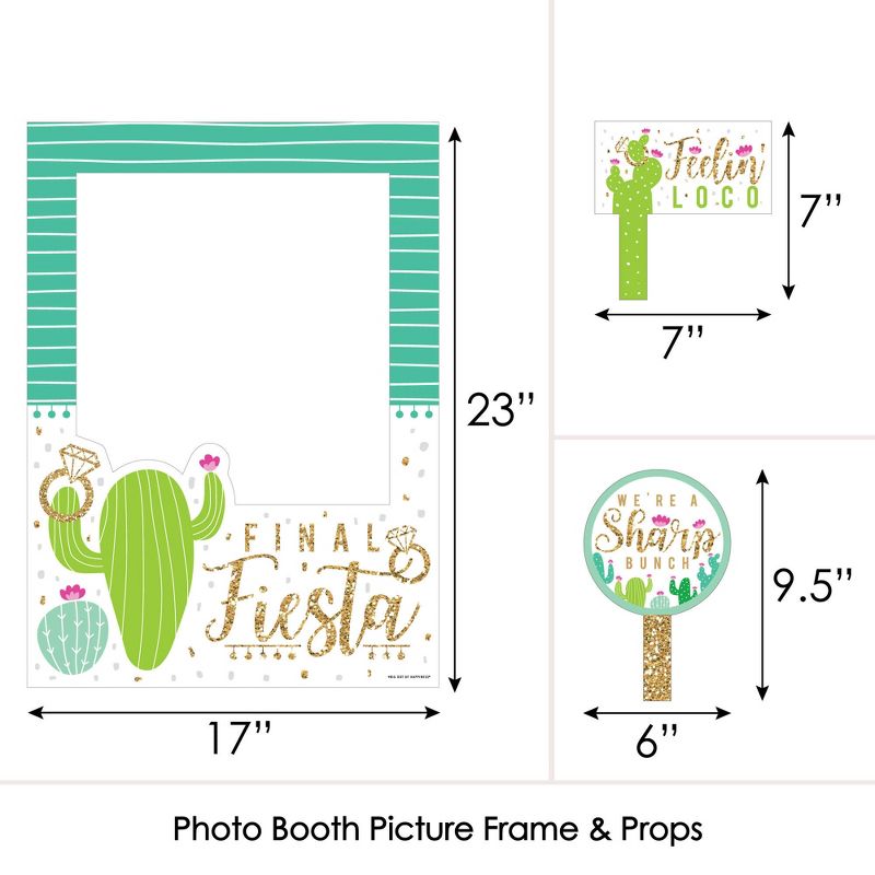 Big Dot of Happiness Final Fiesta - Last Fiesta Bachelorette Party Selfie Photo Booth Picture Frame and Props - Printed on Sturdy Material