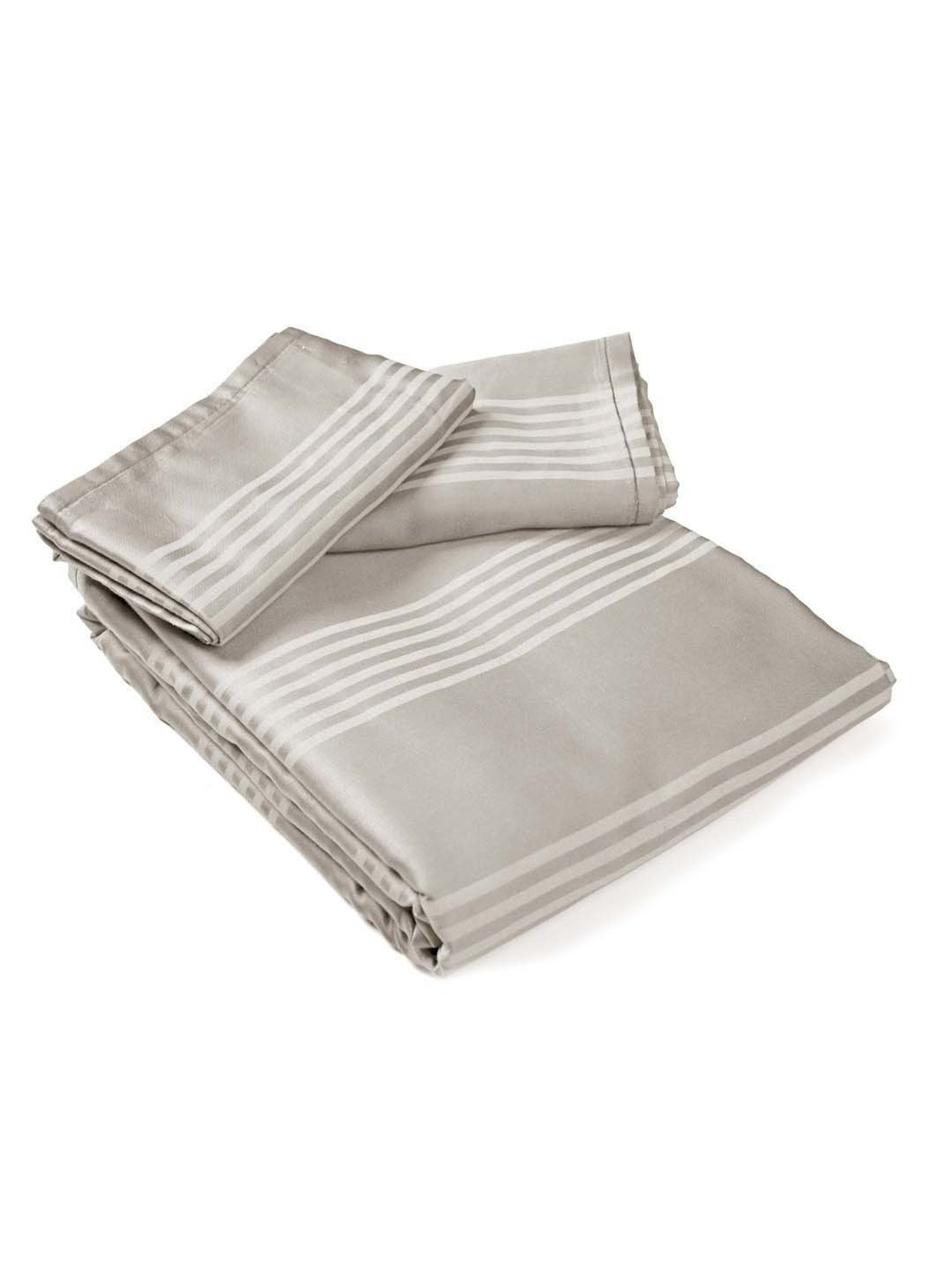 Saral Home Easy Living Beige Cotton Dhari Soft Self Pattern Queen Bed Sheet With Pillow Covers