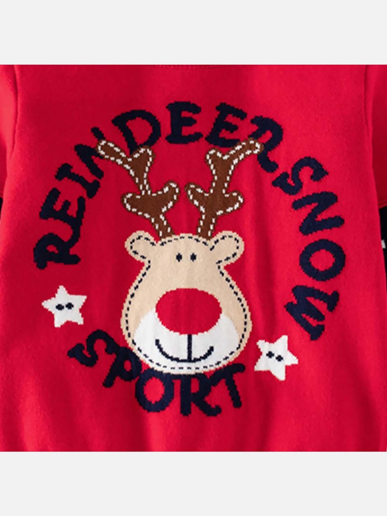 Little Surprise Box Kids Red & Navy Printed Full Sleeves Sweater