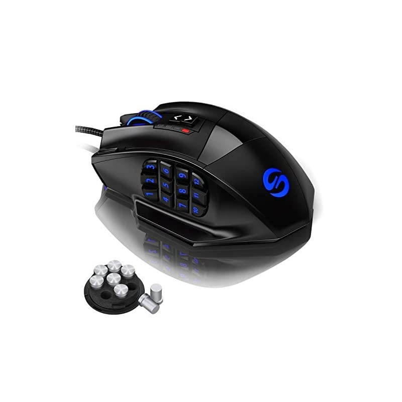 Venus Gaming Mouse RGB Wired 16400 DPI High Precision Laser Programmable MMO Computer Gaming Mice IGNs Recommendation