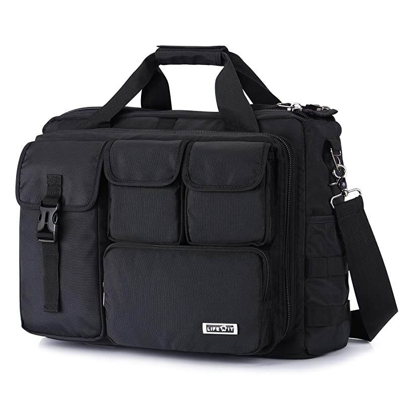 17 inch Mens Military Laptop Messenger Bag Multifunction Tactical Briefcase Computer Shoulder Handbags Pilot Bag Black