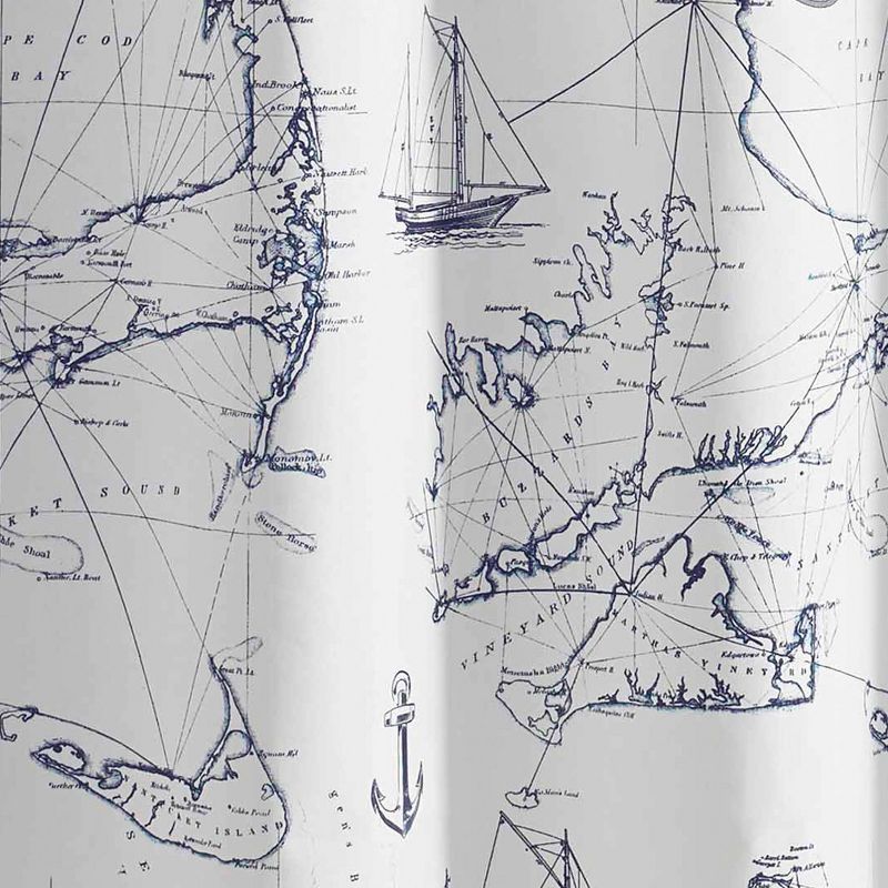 72"X72" Cape Island Shower Curtain Navy - City Scene
