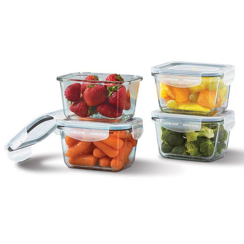 Mason Craft & More 15oz Set of 4 Rectangular Deep Food Storage Containers with Lids