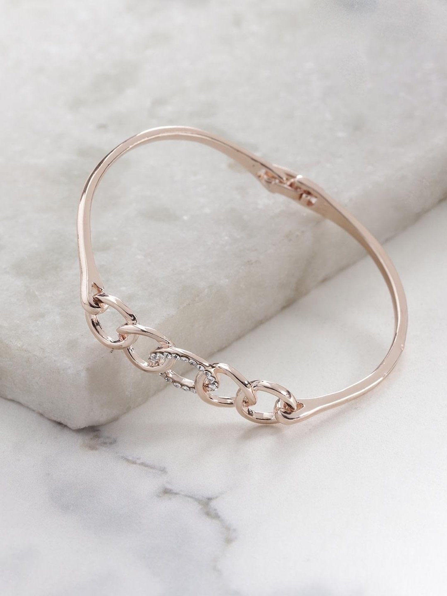 YouBella Rose Gold-Plated Stone Studded Style Classic Bracelet