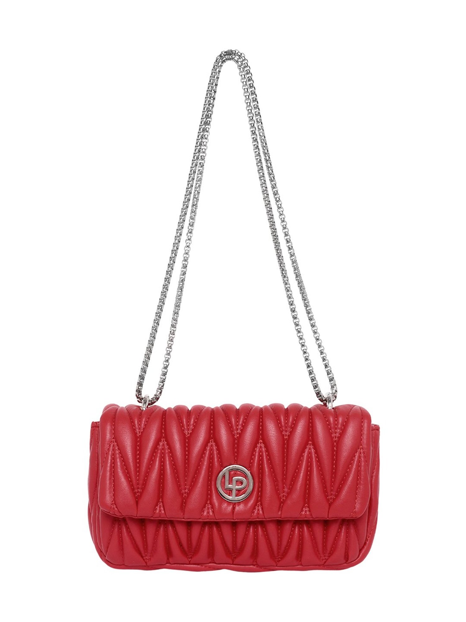 Lino Perros Red Quilted Medium Shoulder Bag