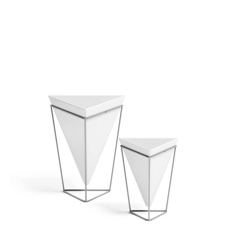 Set of 2 Trigg Tabletop Vessels White/Nickel - Umbra