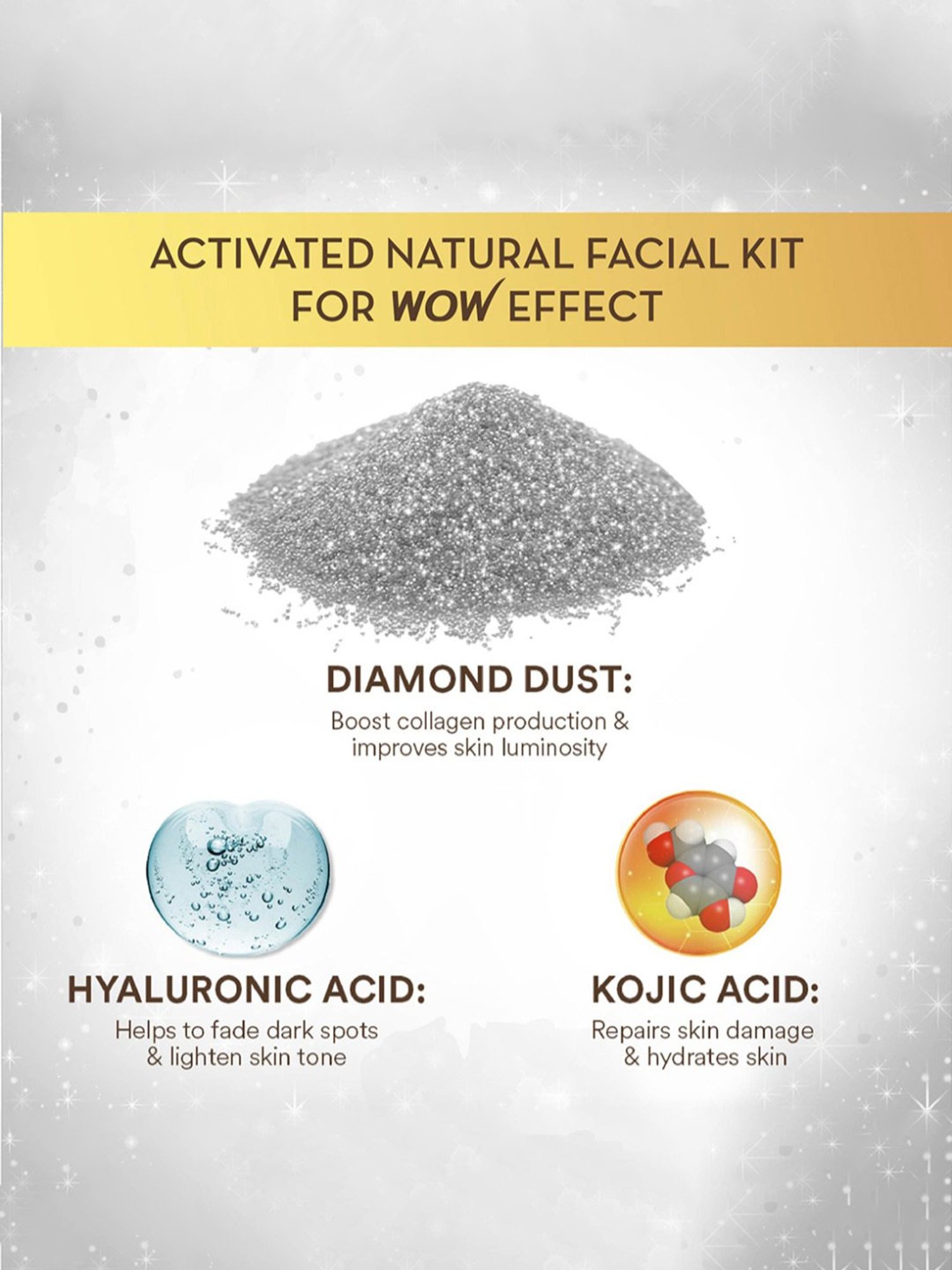 Wow Skin Science Diamond Lumi-glow Facial Kit with Rose Water