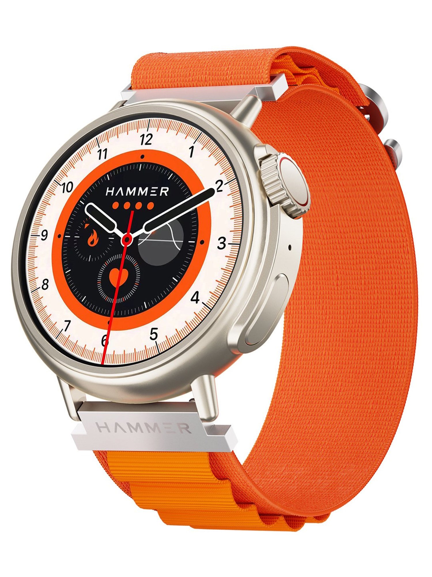 Hammer Active 3.0, 1.39 inch Bluetooth Calling Smartwatch with Always On Display (Pop Orange)