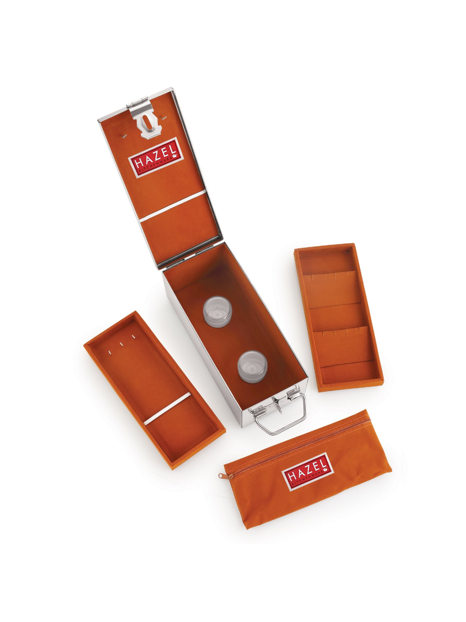 HAZEL Silver Stainless Steel Small Jewellery Box - Set of 1