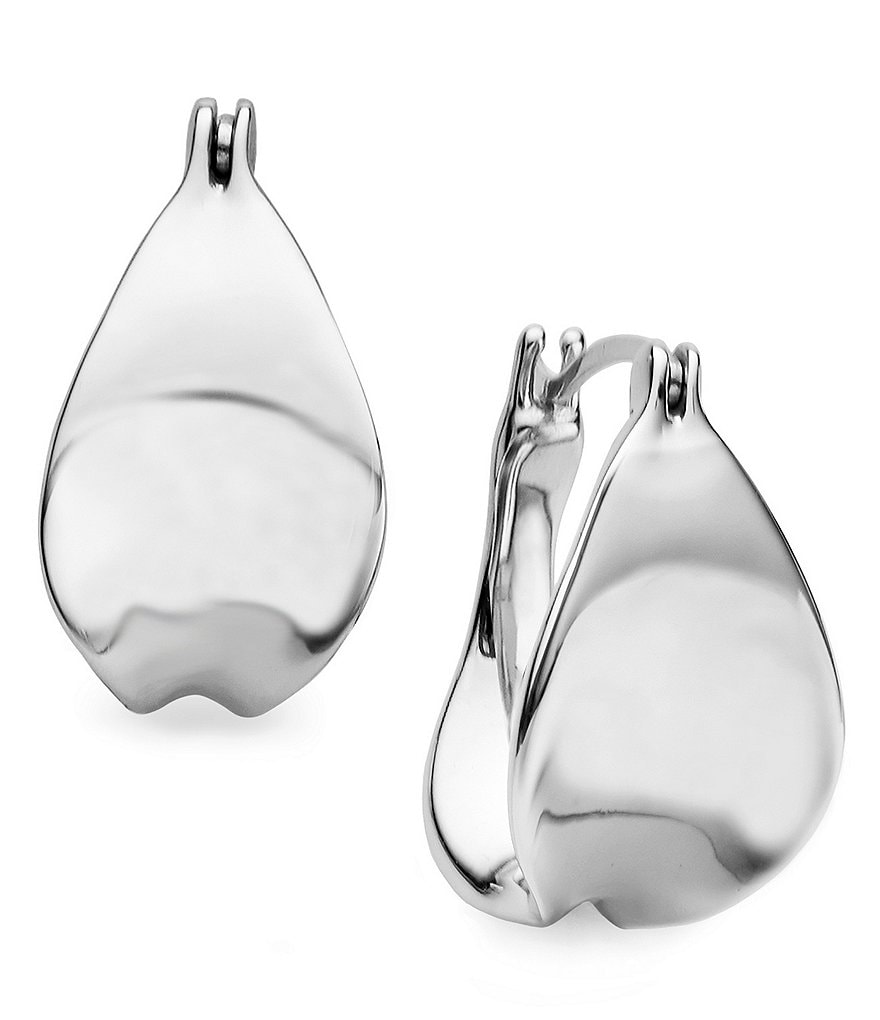 Nambe Tapered Sterling Silver Hoop Earrings