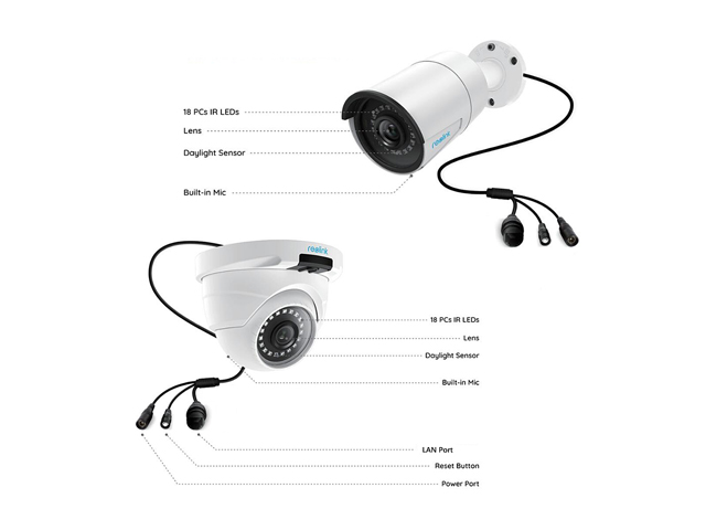 Reolink 4MP 2 x Bullet & 2 x Dome Wired Outdoor 1440P PoE IP Cameras, 5MP/4MP Supported 8 Channel NVR Security System w/ 2TB HDD for 7/24 Recording RLK8-410B2D2