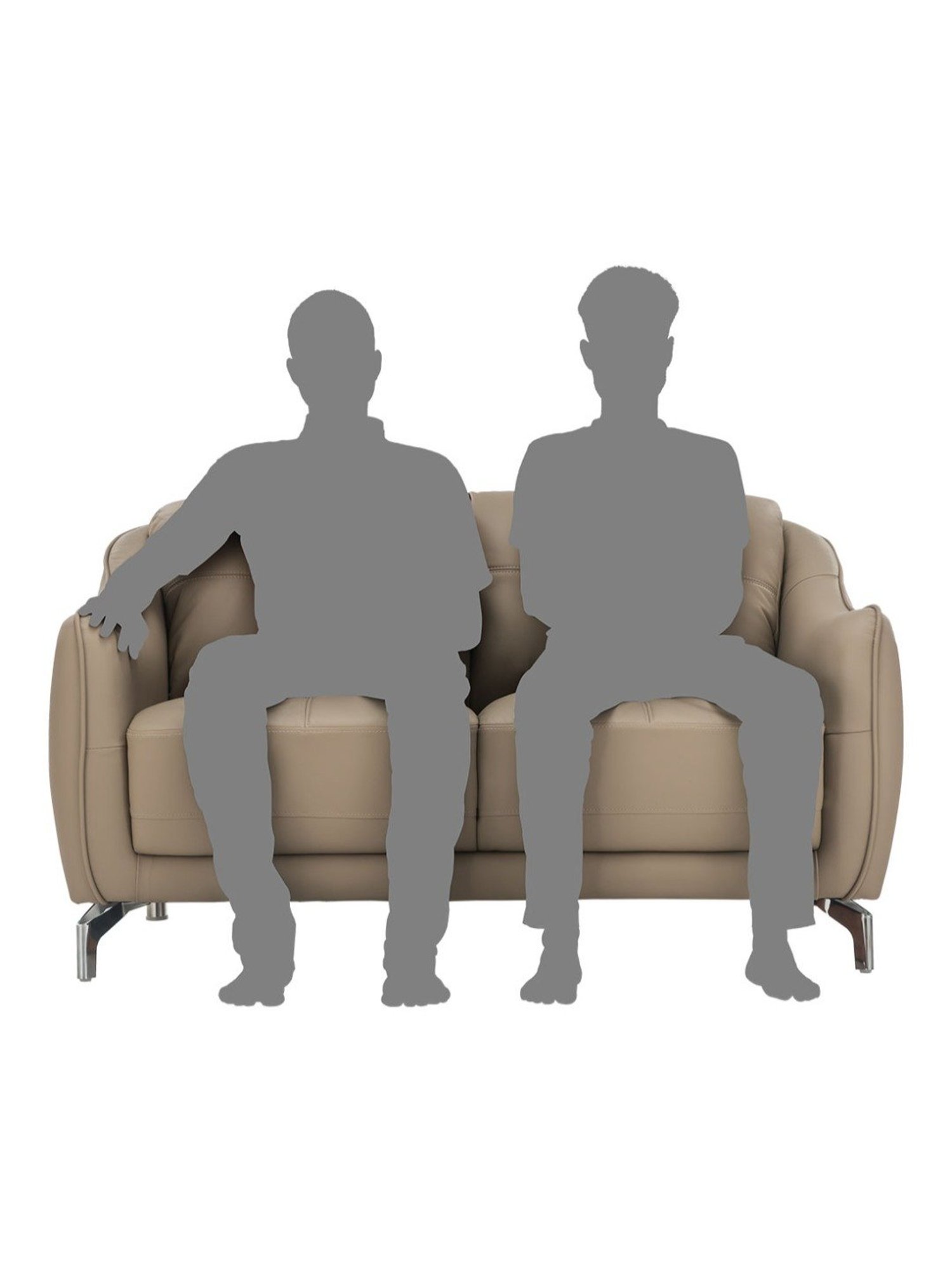 Durian Skyler Mushroom Brown Leather 2 Seater Sofa