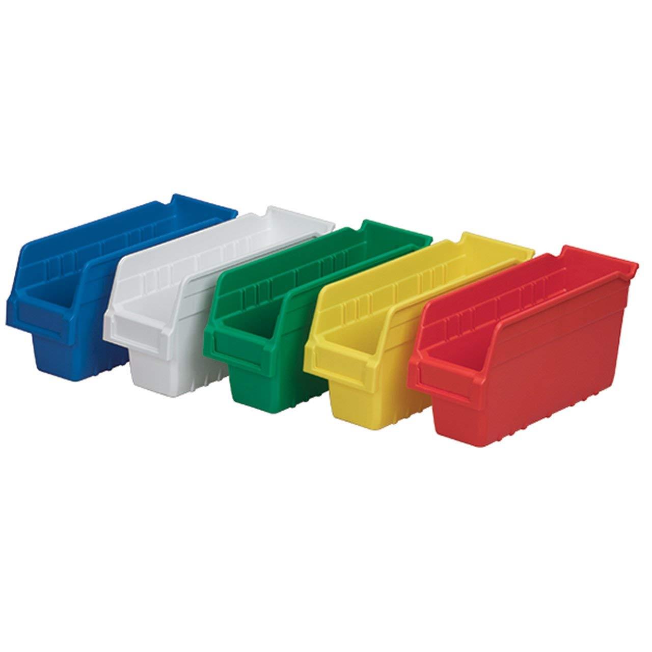 Akro-Mils 30040 ShelfMax Plastic Nesting Shelf Bin Box, 12-Inch Length x 4-Inch Width x 6-Inch Height, Case of 16, Red