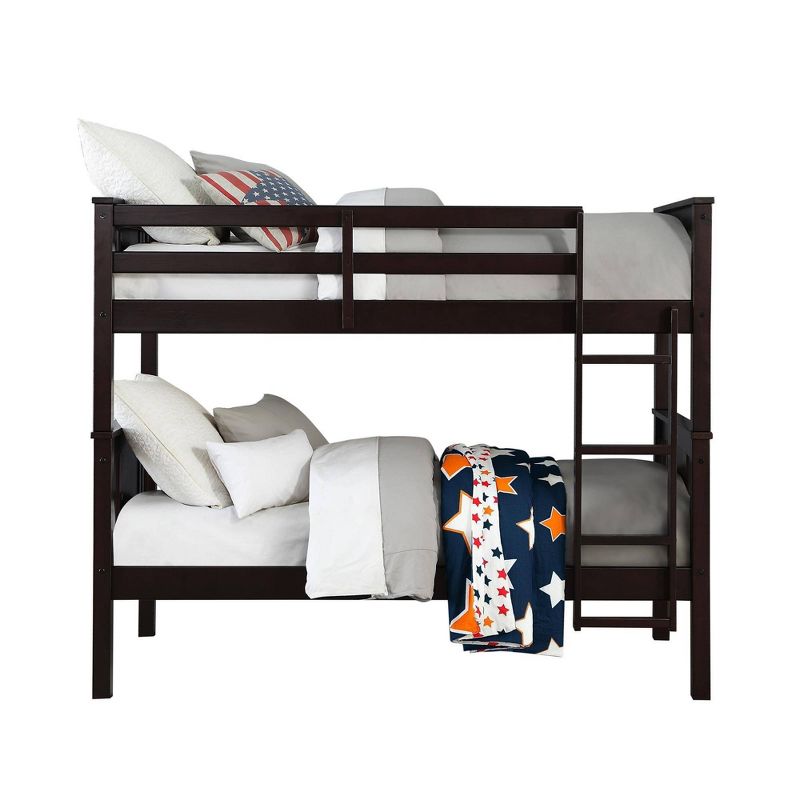 Twin Over Twin Miller Wood Bunk Bed Espresso - Dorel Living