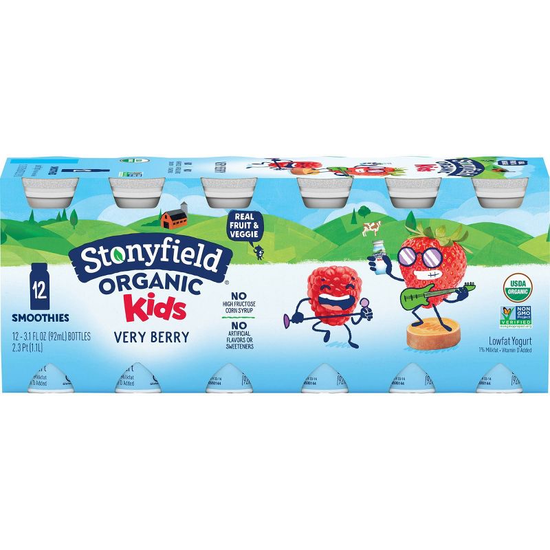 Stonyfield Organic Very Berry Kids' Yogurt Drinks - 3.1 fl oz/12ct