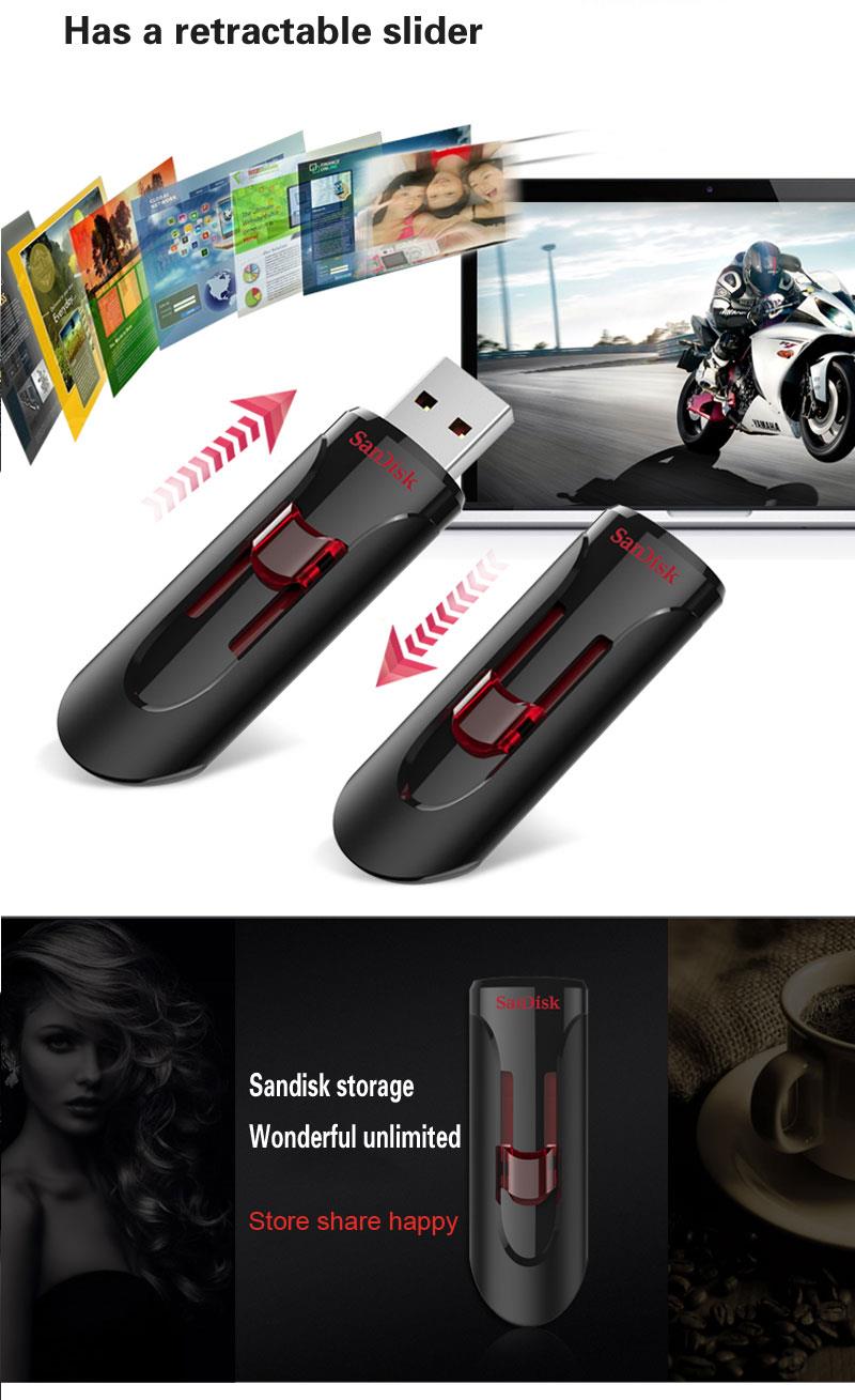 SanDisk Cruzer Glide CZ600 USB 3.0 Pen Drives 16GB/32GB/64GB/128GB Super Speed Flash Drive Pendrive U Disk Specification:16 GB