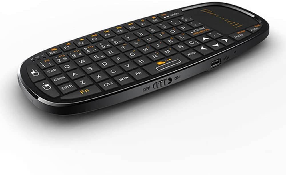 Rii Wireless Bluetooth 2.4GHz Keyboard Touchpad Laser Pointer for TV Box PC Games, Black (i10 BT)