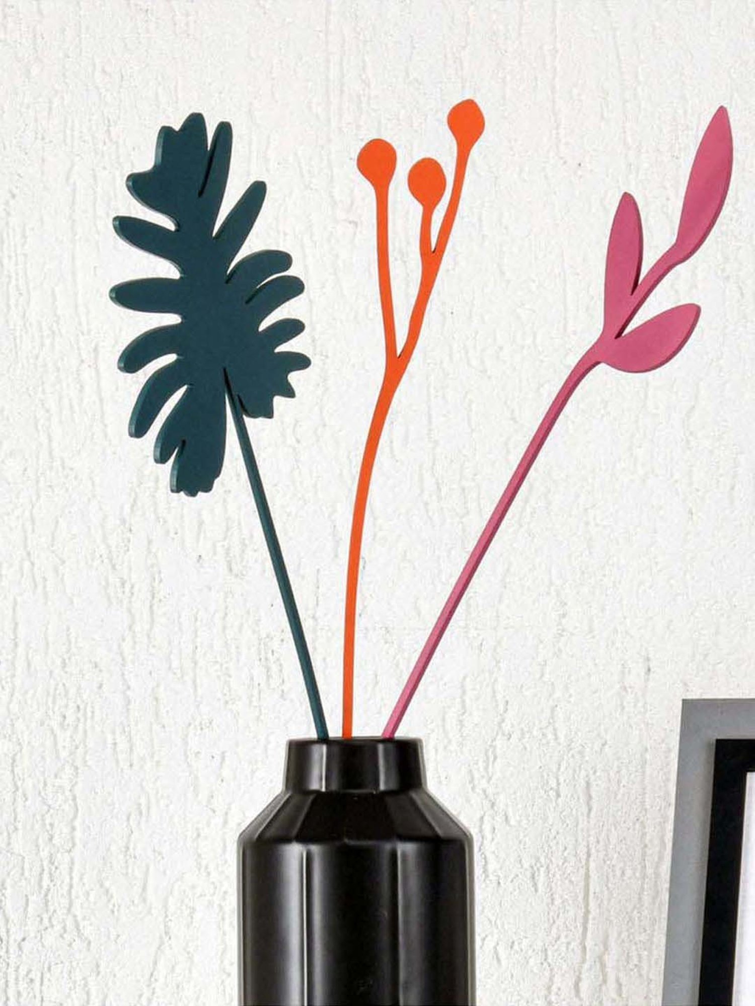 @home Multicolor Mdf Oak Leaf Artificial Stick - Set of 3