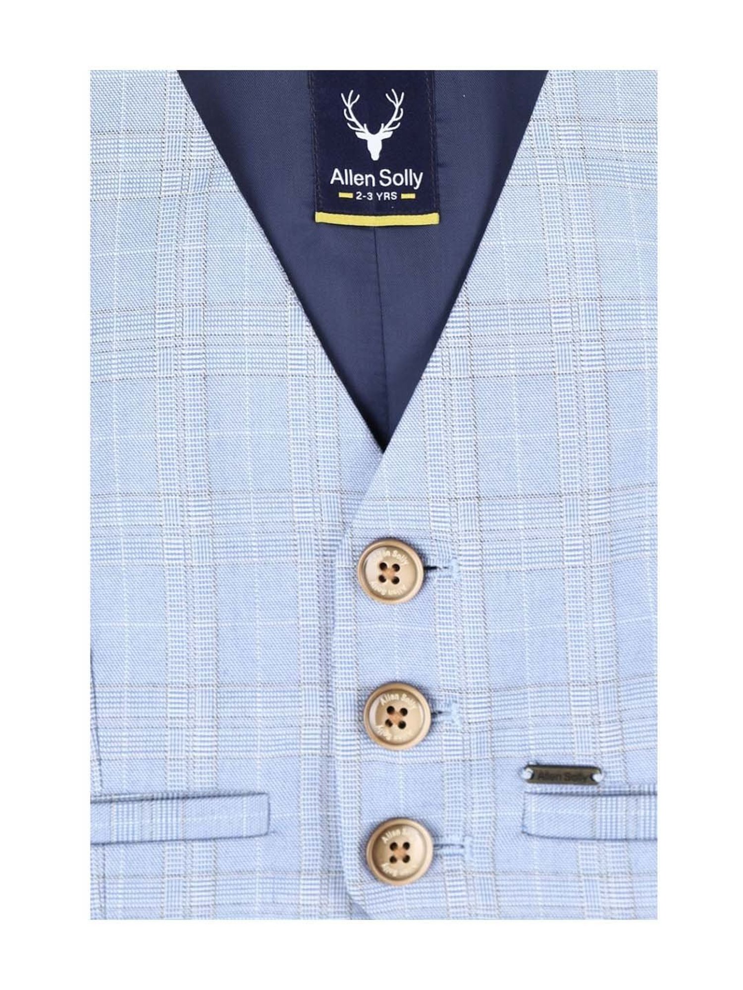 Allen Solly Junior Blue Chequered Waistcoat