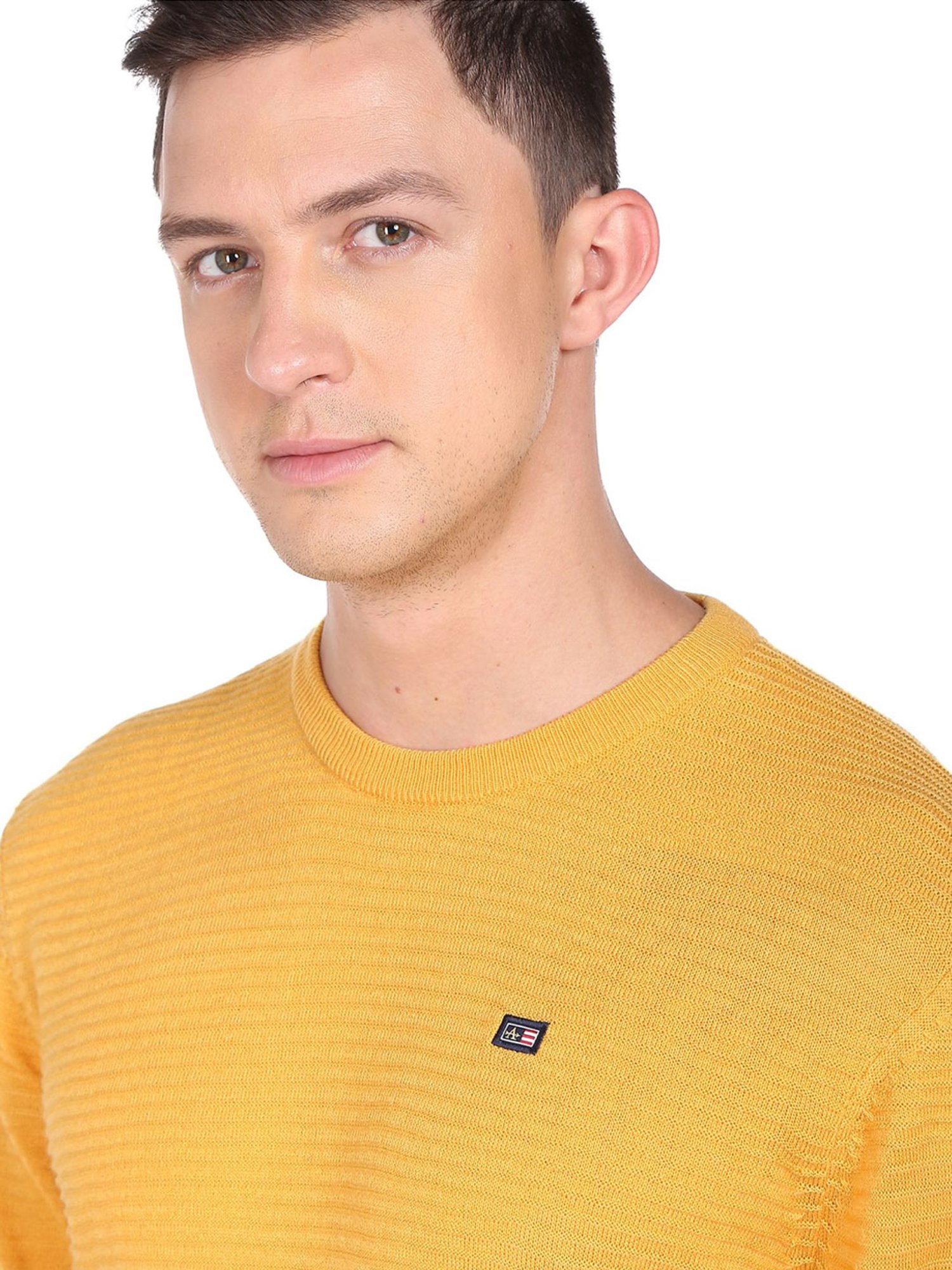 Arrow Sport Yellow Regular Fit Sweaters