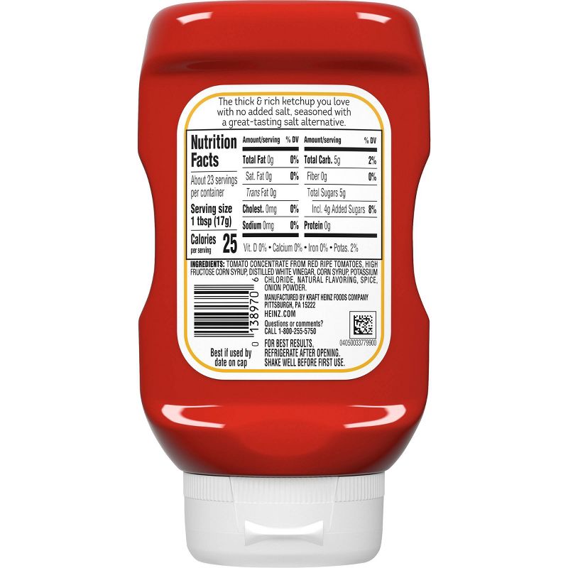 Heinz No Salt Tomato Ketchup 14oz