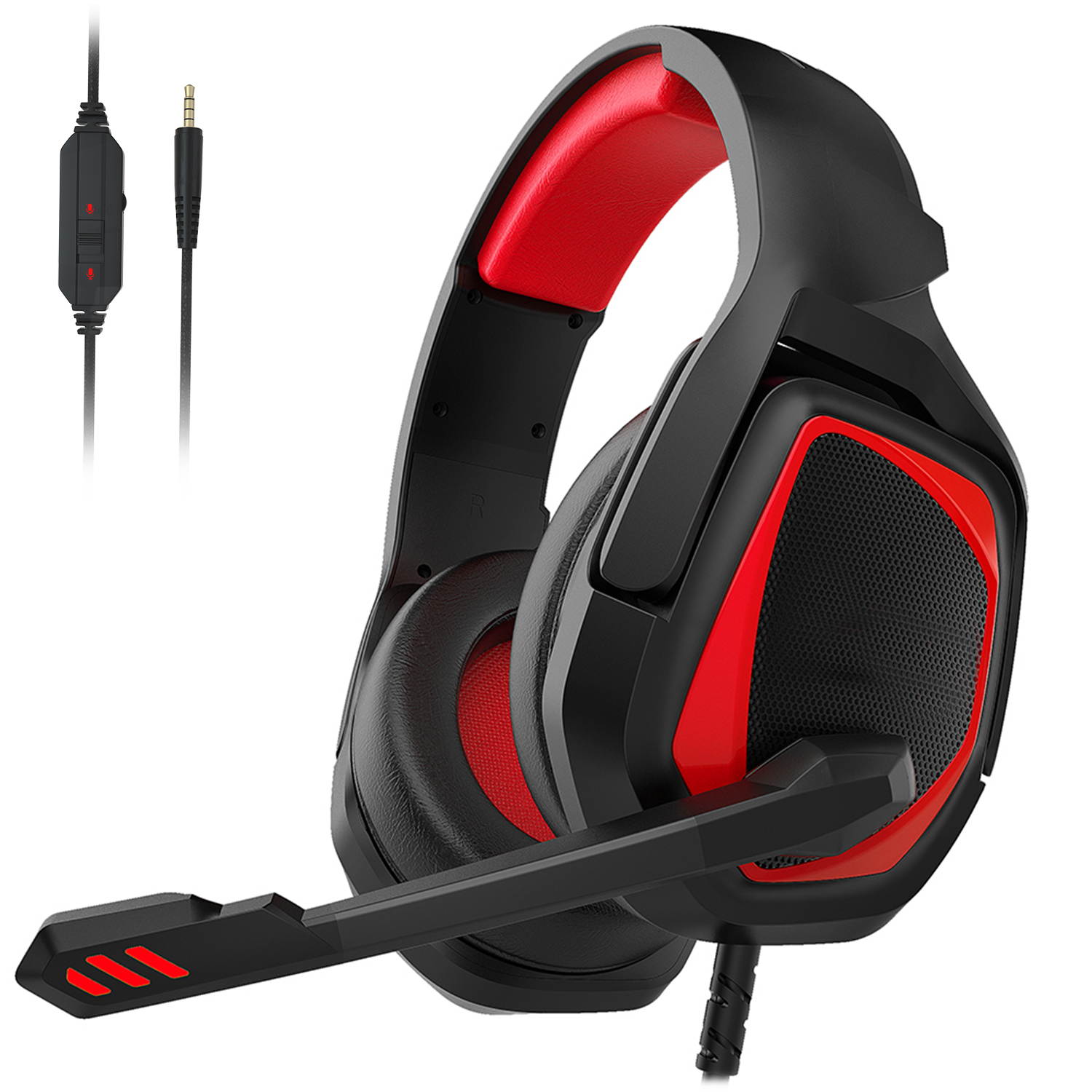 Gaming Headset PS4 Headset Soft Memory Earmuffs Over Ear Headphones with Mic Stereo Bass Surround for PS4 PC Xbox One Controller Laptop Mac (Black Blue)