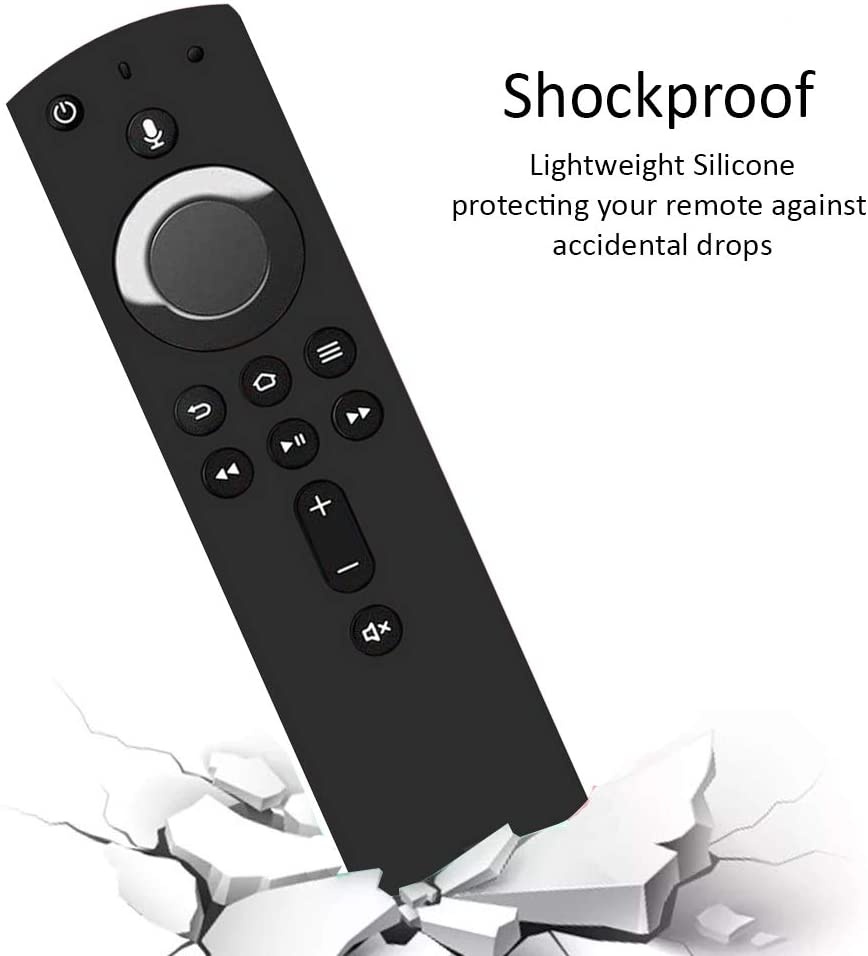 Shockproof Protective Silicone Case/Covers Compatible with All-New Alexa Voice Remote for Fire TV Stick 4K, Fire TV Stick (2nd Gen), Fire TV (3rd Gen) - Black