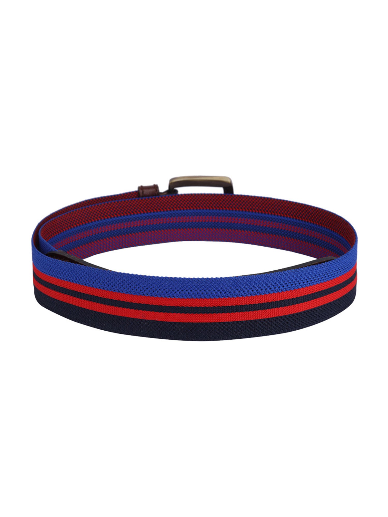 SCHARF Multicolor Twister Canvas Leather Casual Belt for Men