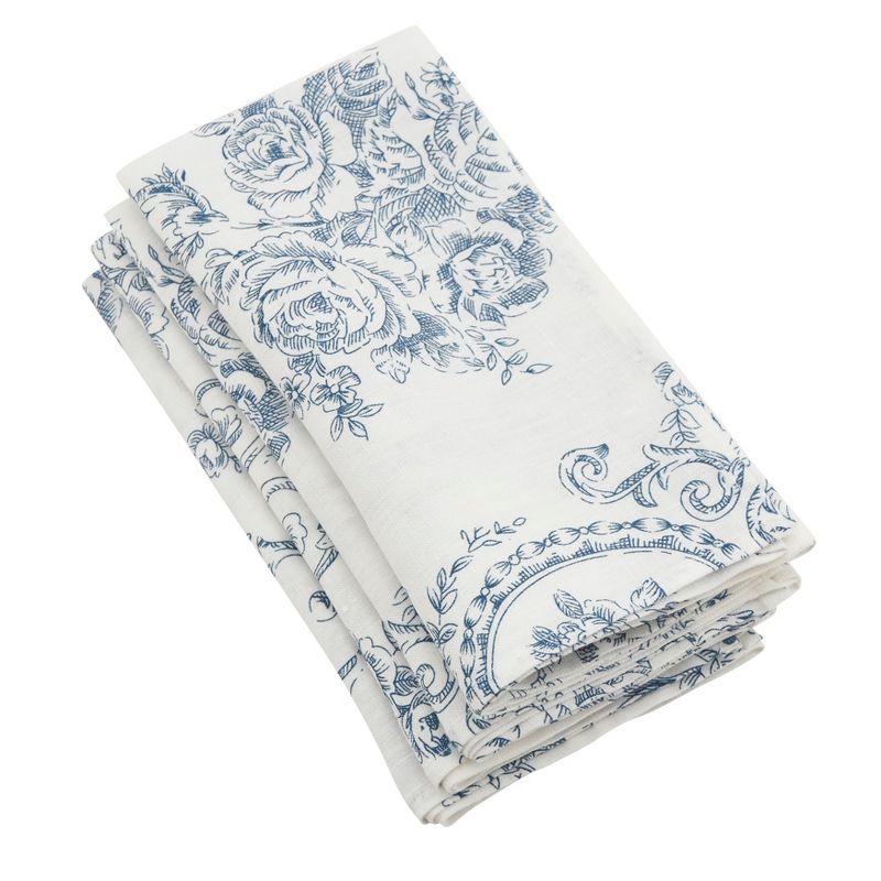 Saro Lifestyle Floral Fancy Linen Napkin  (set of 4)