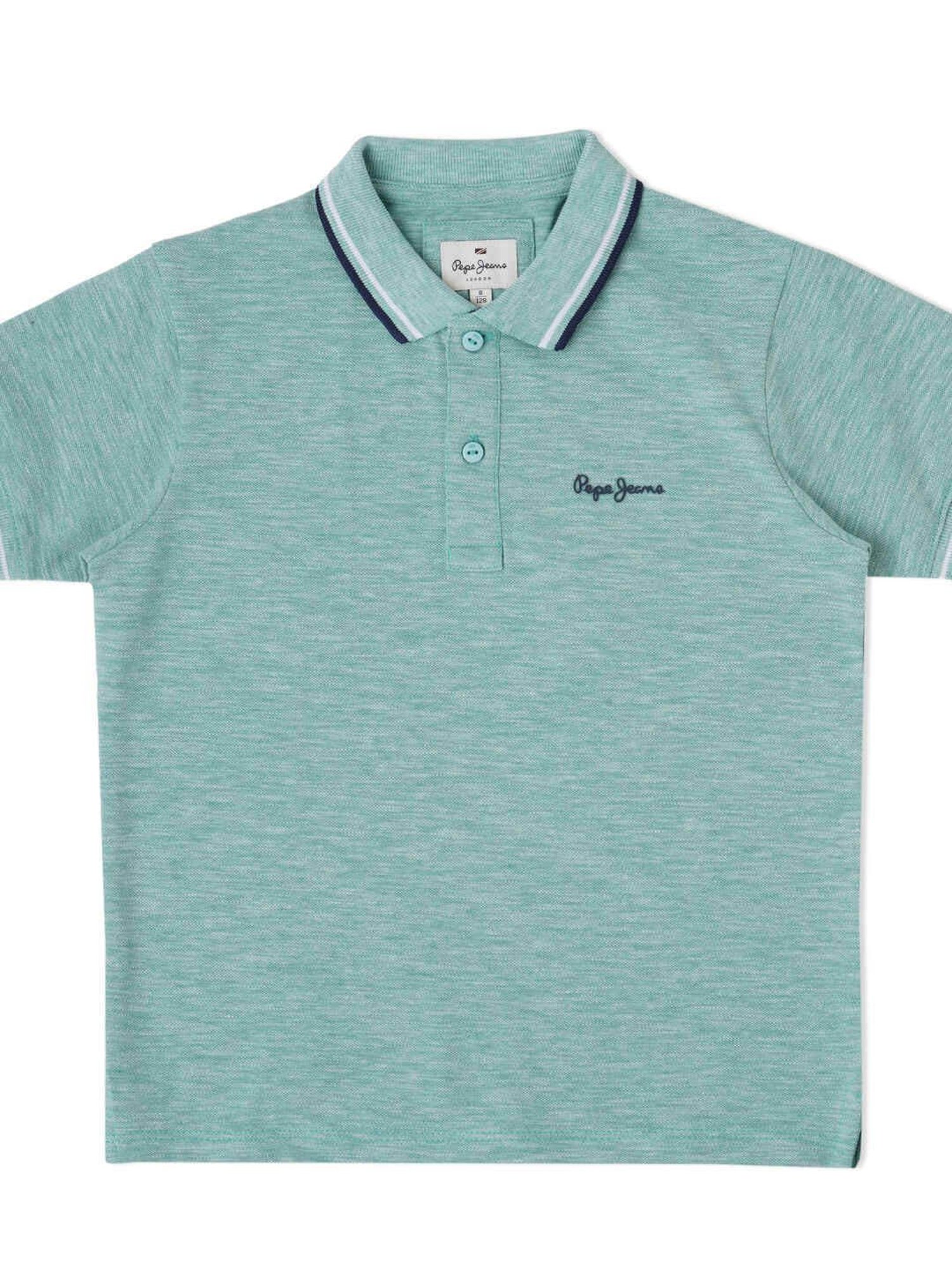Pepe Jeans Boys Mint Green Textured Polo T-Shirt