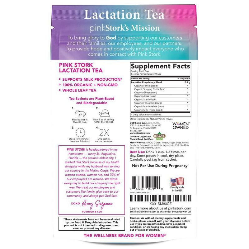 Pink Stork Smooth Vanilla Lactation Tea - 15ct