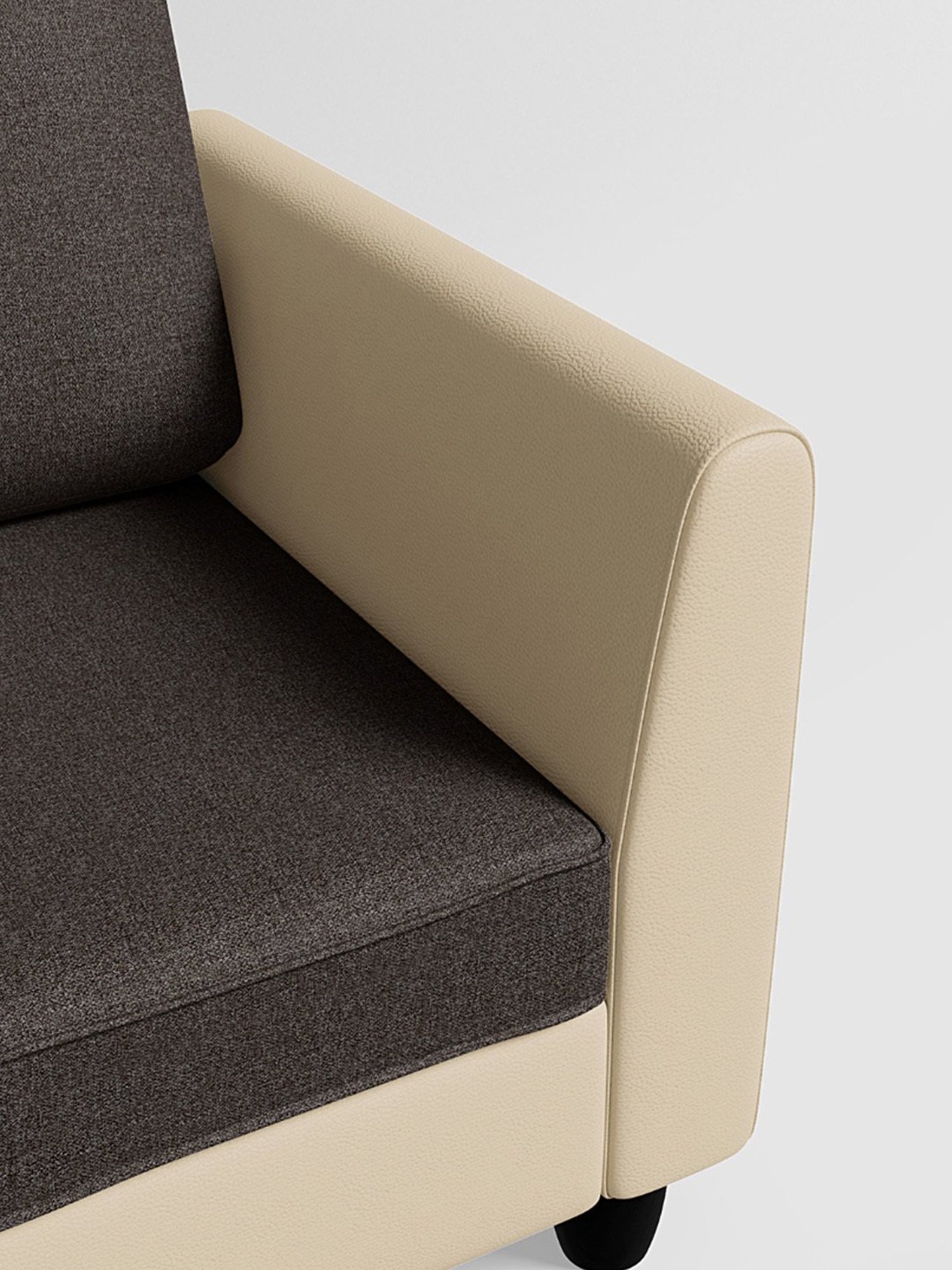 Durian Berry Black Premium Leatherette 2 Seater Sofa