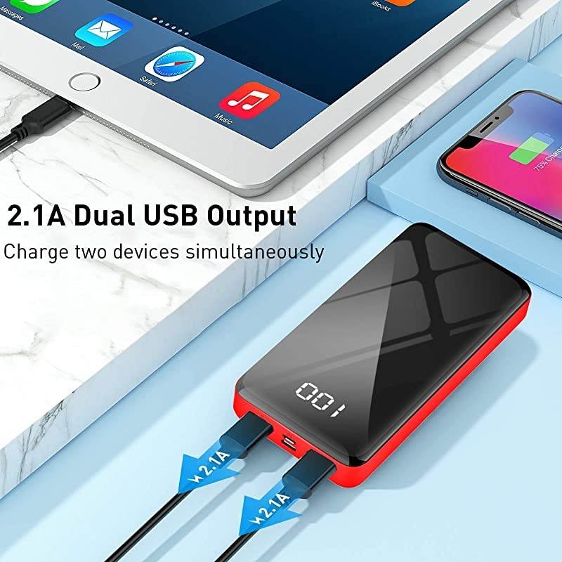 Portable Charger Power Bank 30000mAh  External Battery Pack with LCD Digital Display and USB-C Input, Dual USB Output High-Speed Charging for Cell Phones, Tablet and More